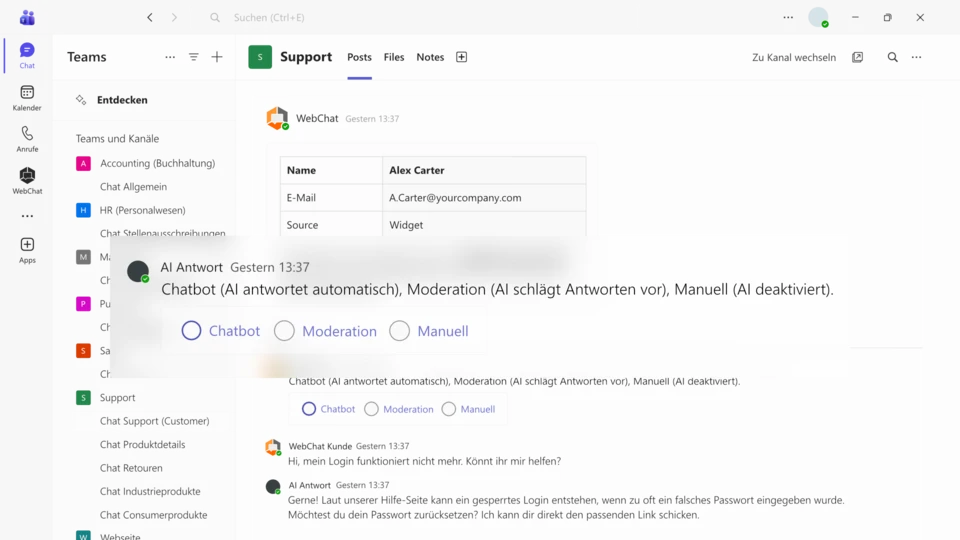 WebChat AdaptiveCard Agent Option
