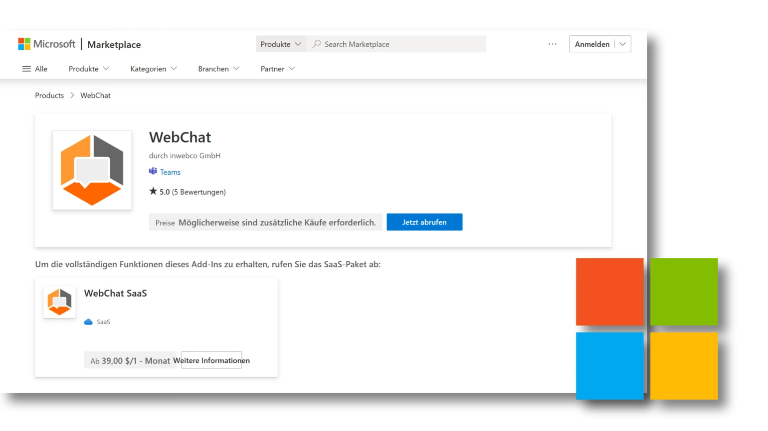 Microsoft Marketplace öffnen